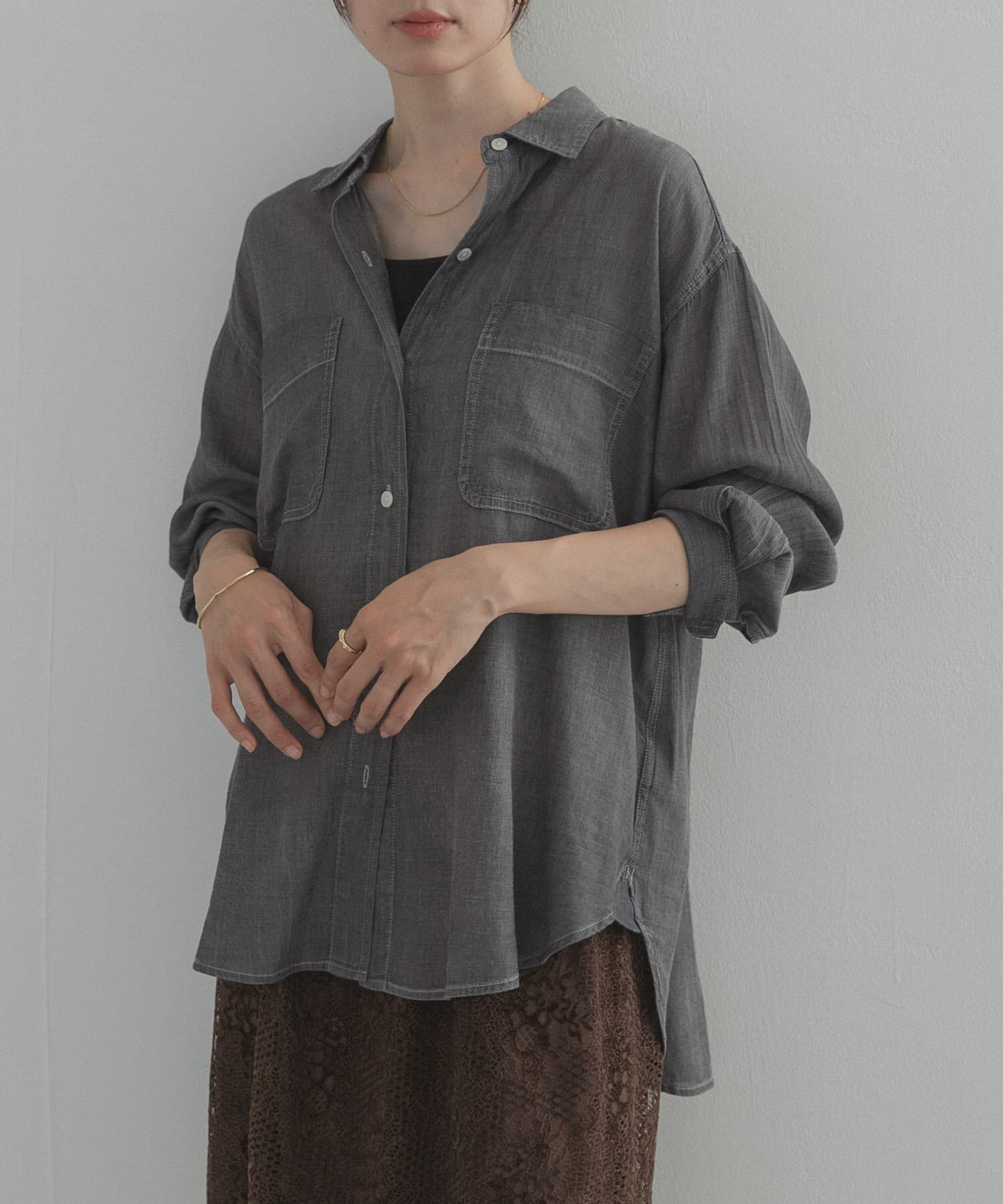 URBAN RESEARCH DOORS「シアーデニムシャツ」|シャツ・ブラウス|
