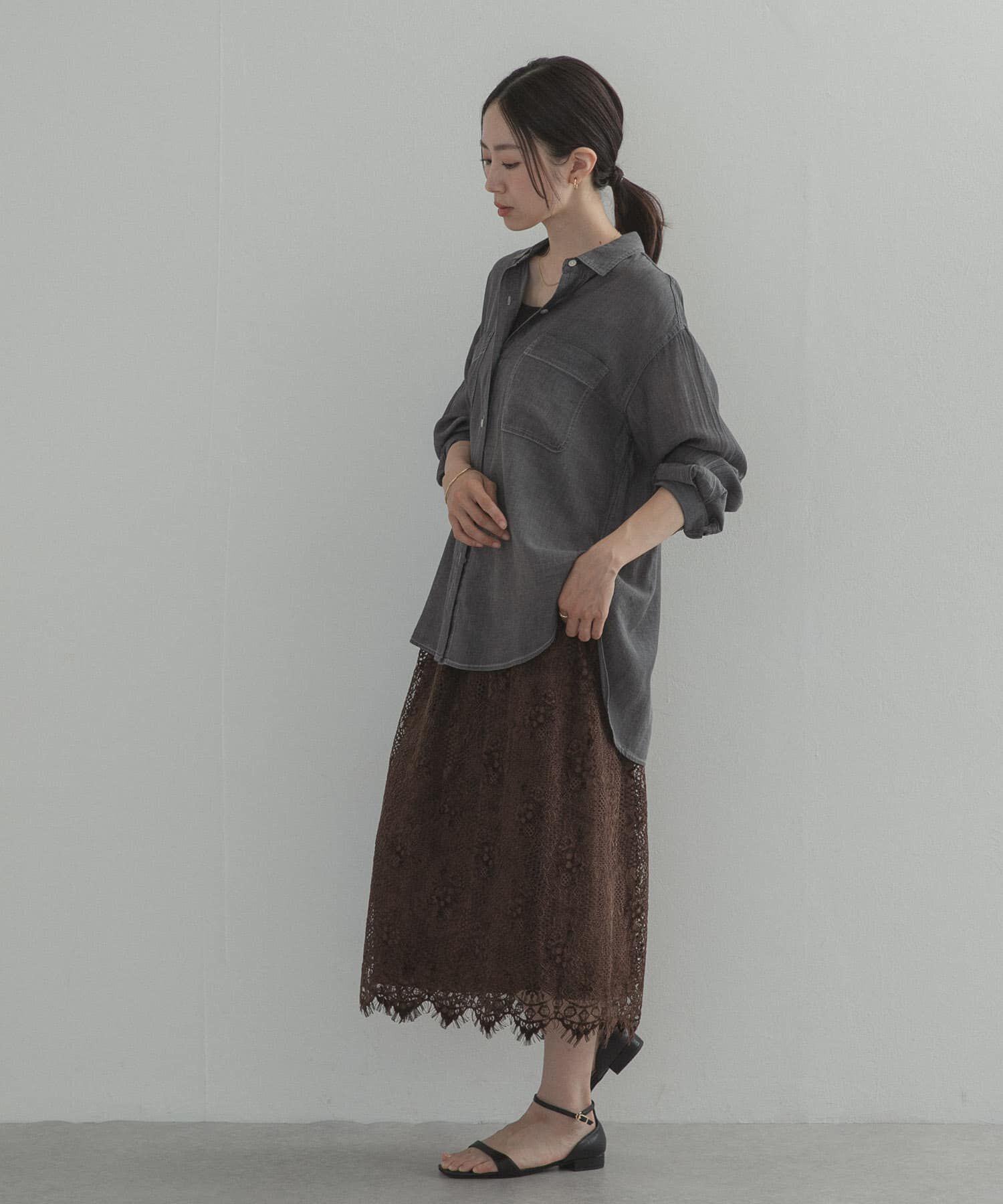 URBAN RESEARCH DOORS「シアーデニムシャツ」|シャツ・ブラウス|