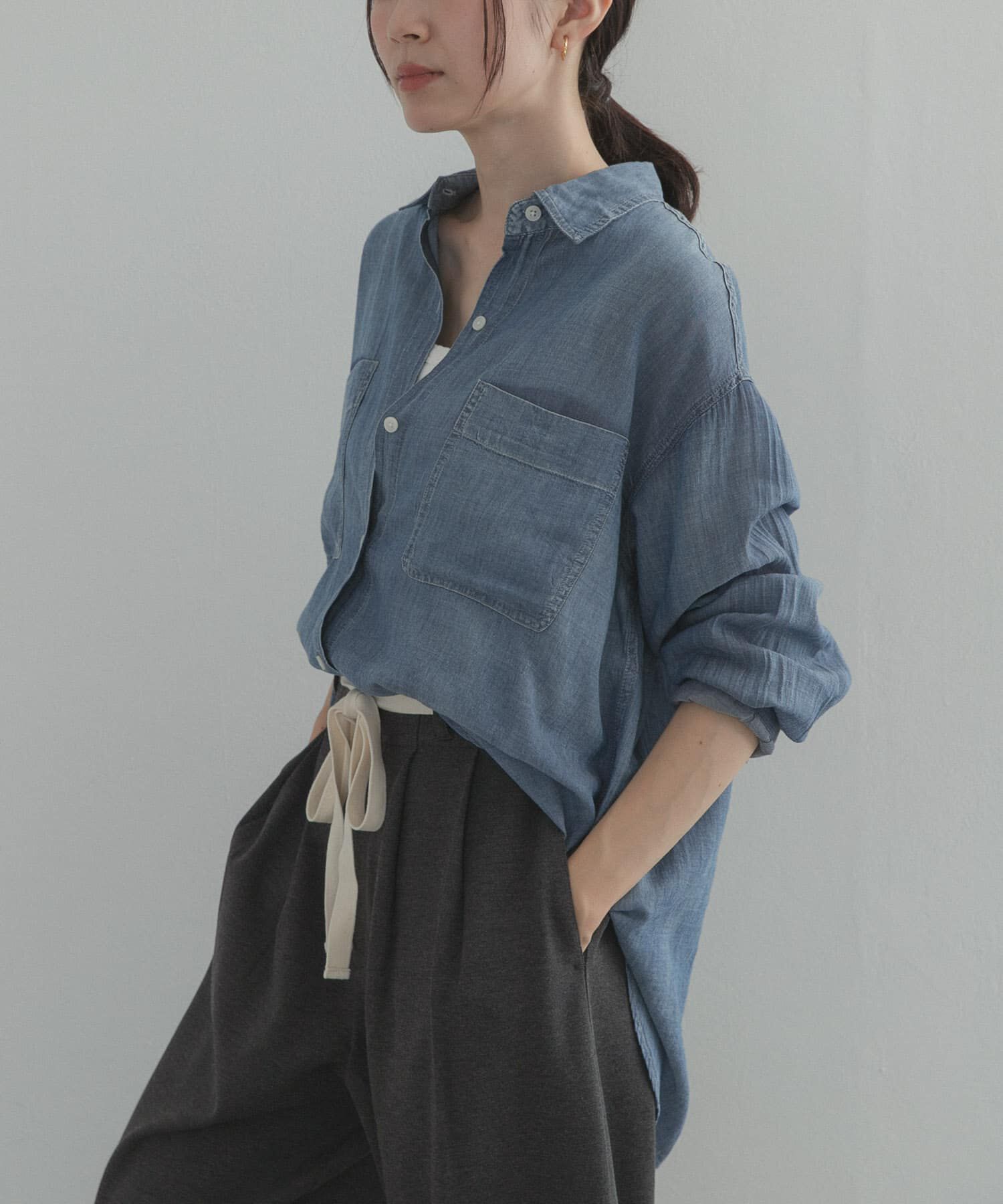 URBAN RESEARCH DOORS「シアーデニムシャツ」|シャツ・ブラウス|