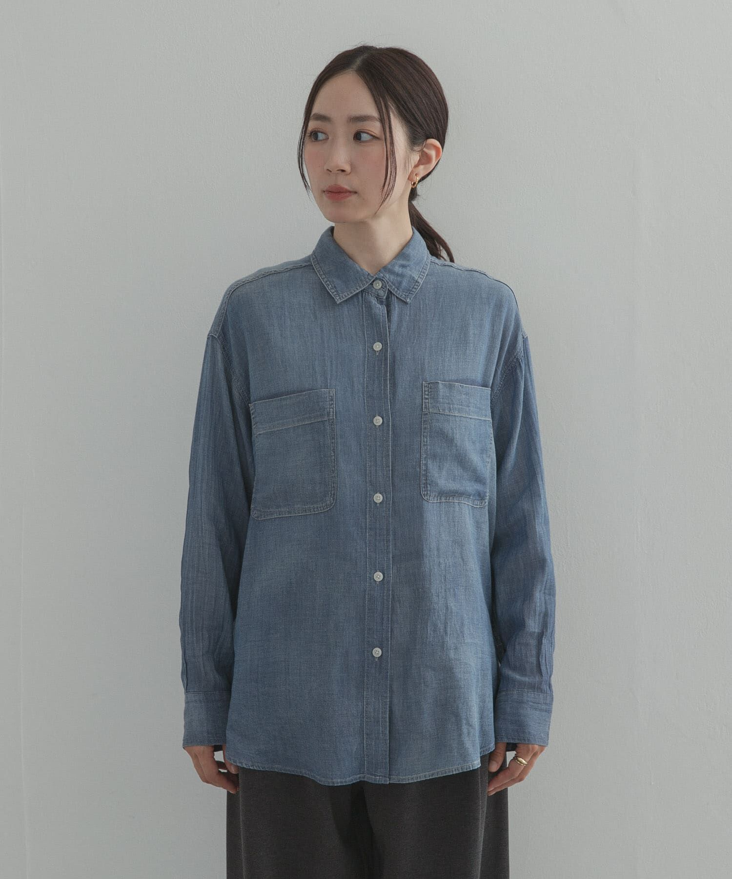 URBAN RESEARCH DOORS「シアーデニムシャツ」|シャツ・ブラウス|