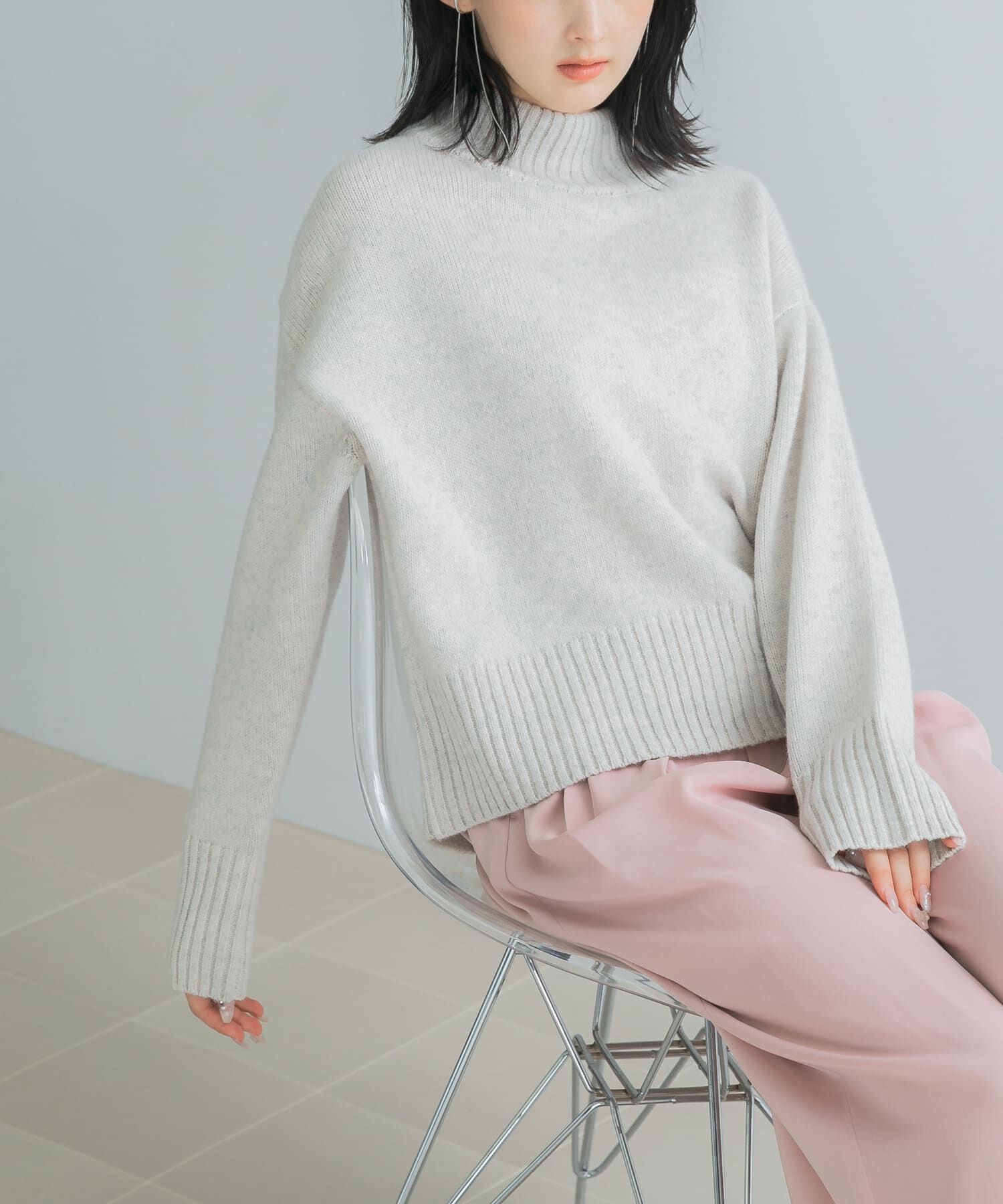 URBAN RESEARCH ROSSO「『WEB/一部店舗限定』エクストラファインボトルネックニット」|ニット・セーター|