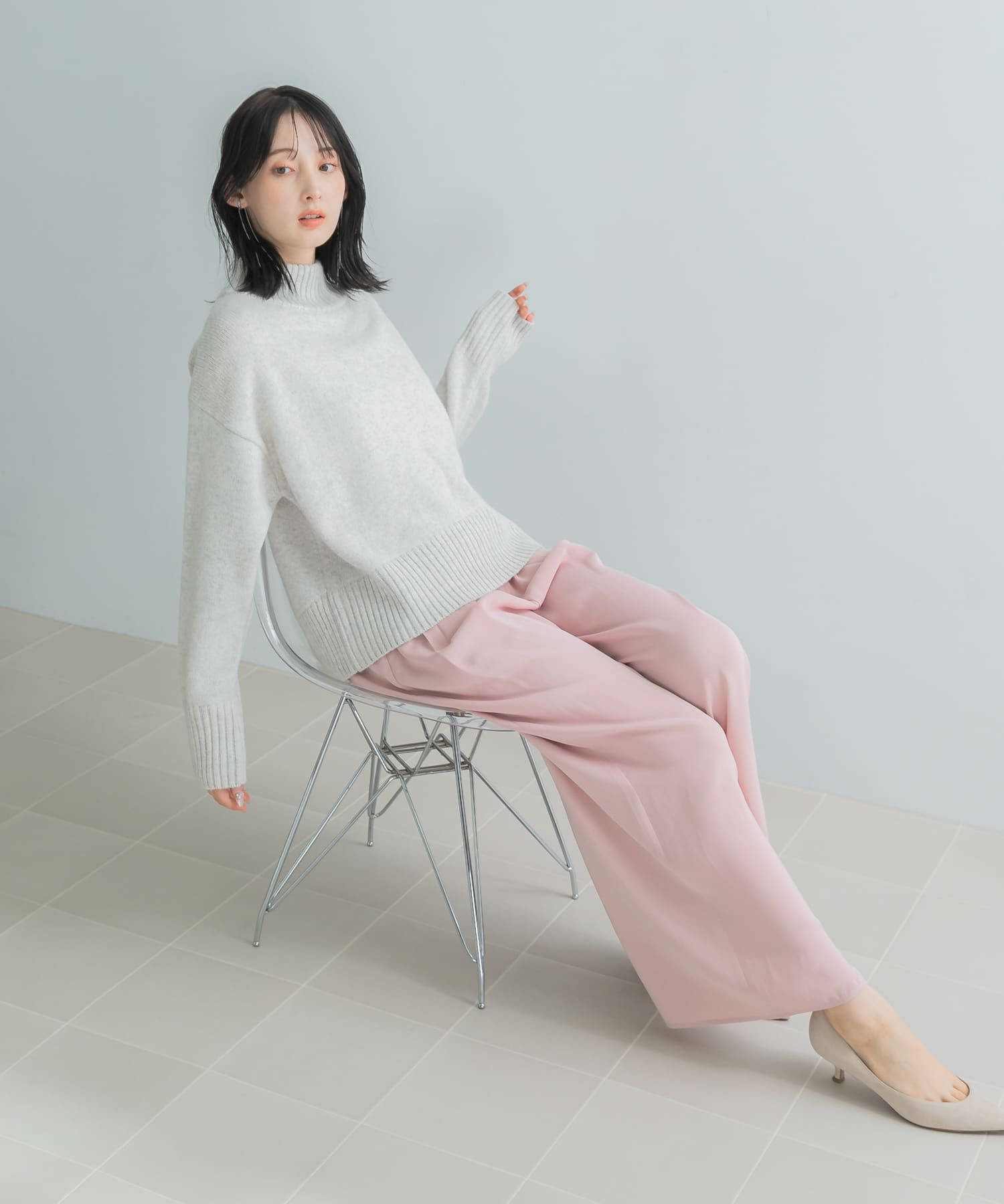 URBAN RESEARCH ROSSO「『WEB/一部店舗限定』エクストラファインボトルネックニット」|ニット・セーター|
