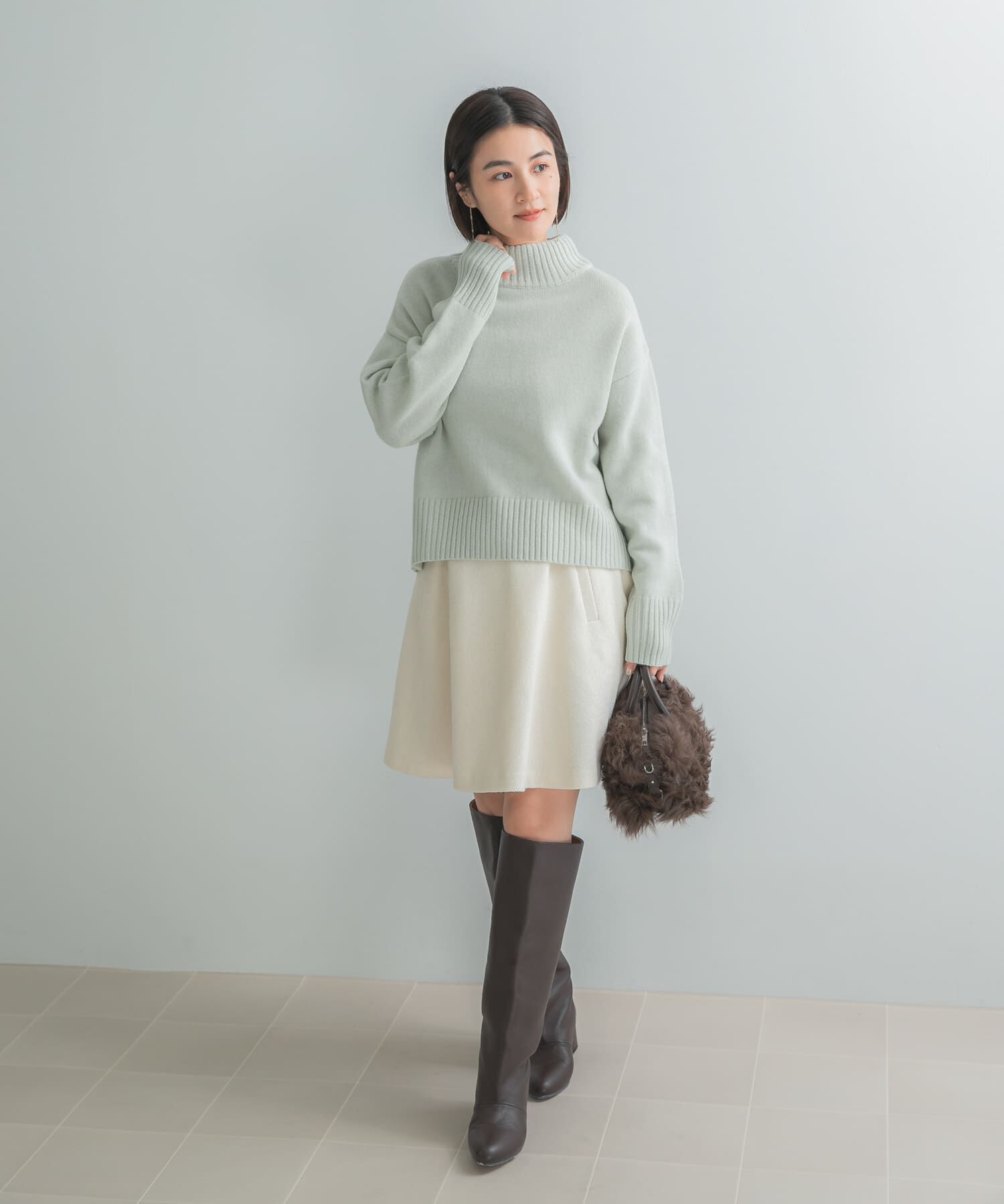 URBAN RESEARCH ROSSO「『WEB/一部店舗限定』エクストラファインボトルネックニット」|ニット・セーター|