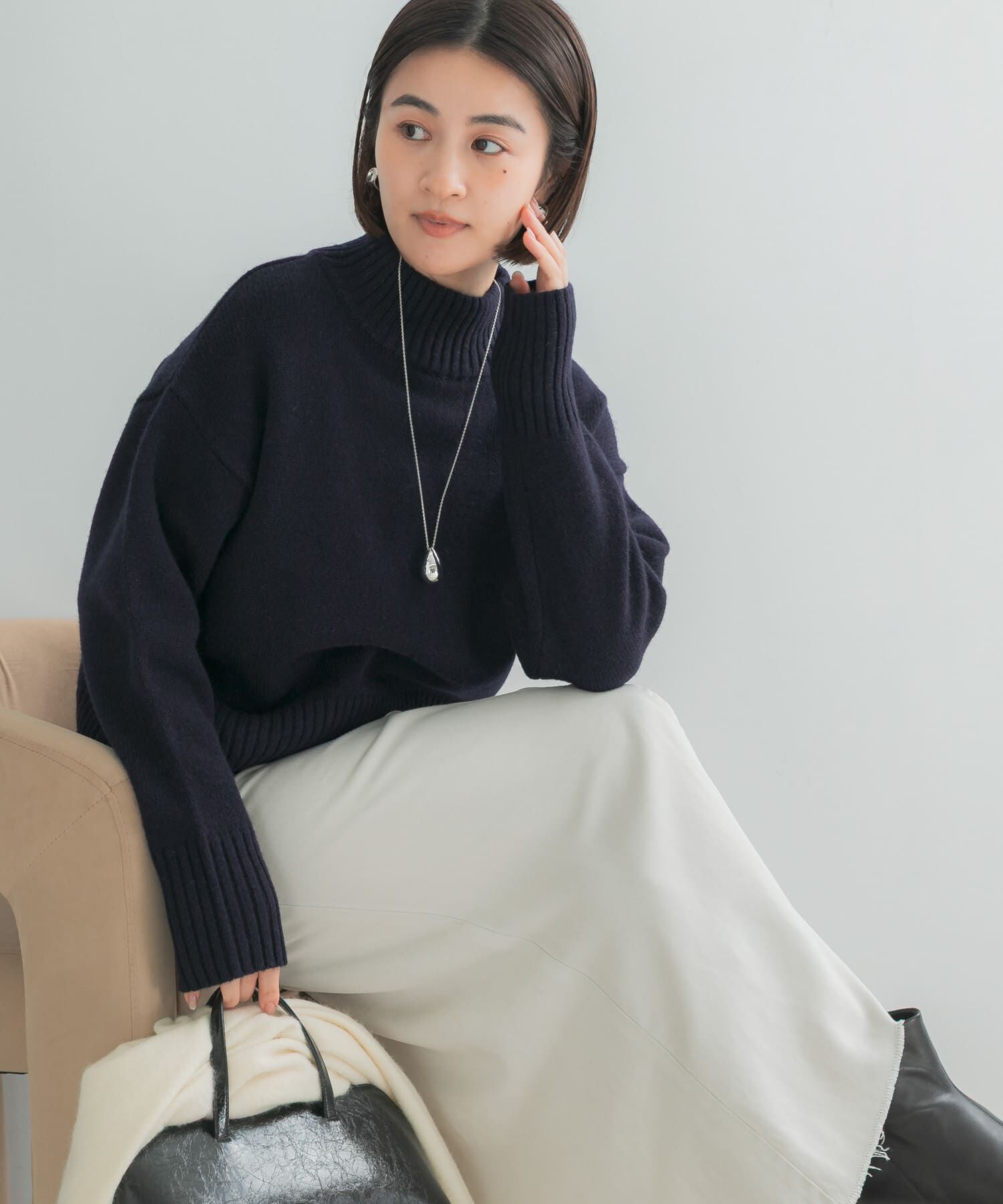 URBAN RESEARCH ROSSO「『WEB/一部店舗限定』エクストラファインボトルネックニット」|ニット・セーター|