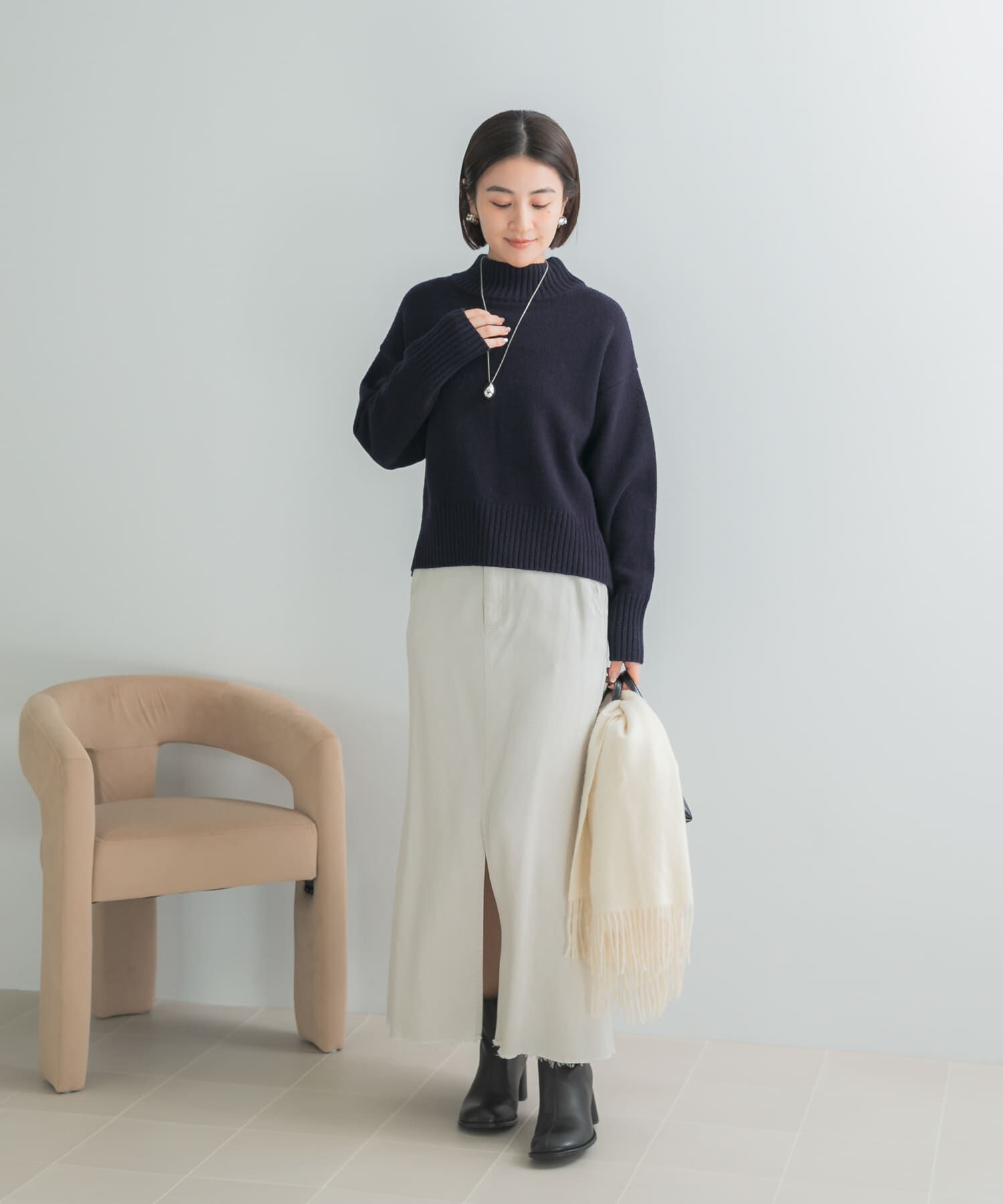 URBAN RESEARCH ROSSO「『WEB/一部店舗限定』エクストラファインボトルネックニット」|ニット・セーター|