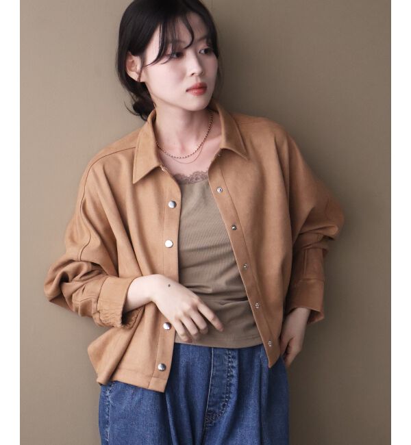  「《WEB限定》フェイクスエードシャツジャケット」|その他|