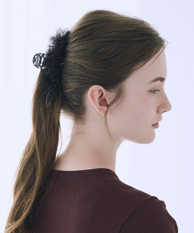Maison de FLEUR「チュールビジューバンスクリップ」|その他|ブラック