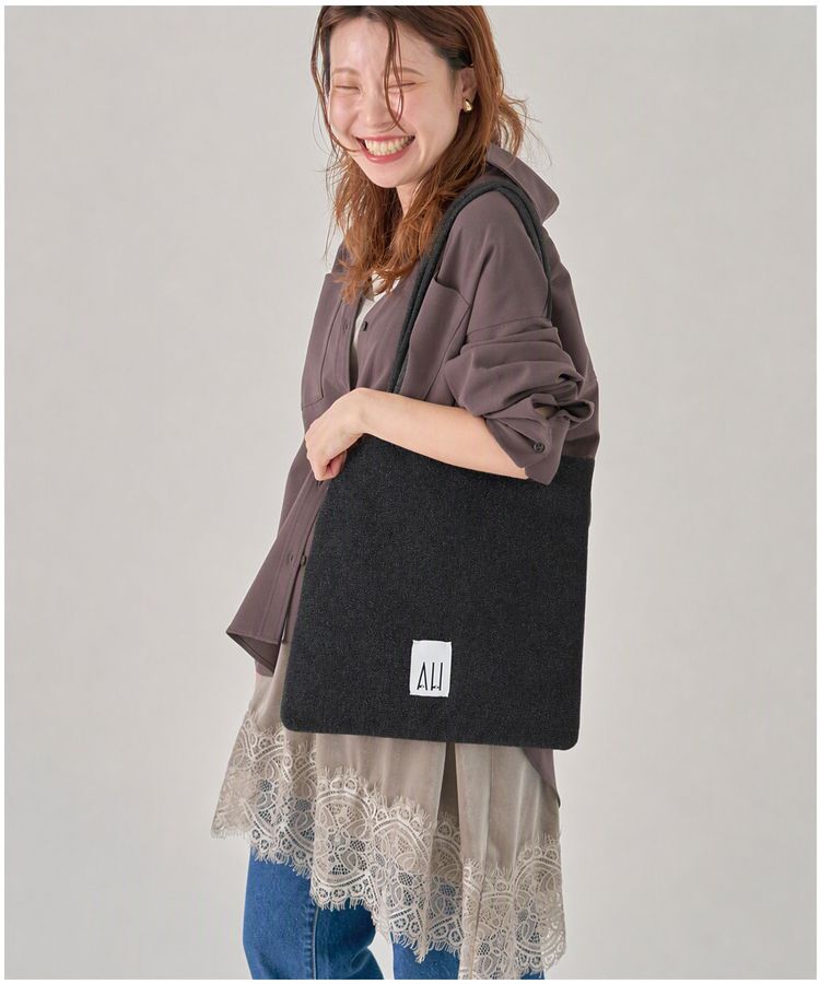 AMERICAN HOLIC「【ホリホリ】スクエアトートバッグ」|トートバッグ|Black