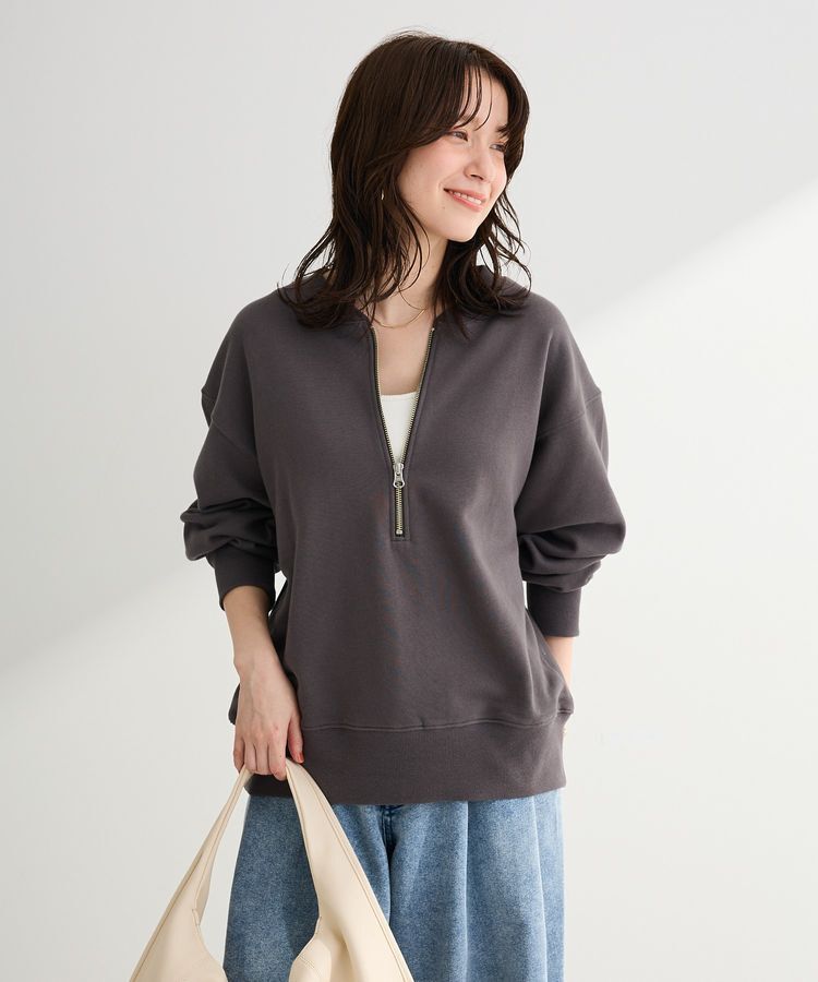 Green Parks「ハーフZip裏毛プルオーバー」|Tシャツ・カットソー|Charcoal Gray