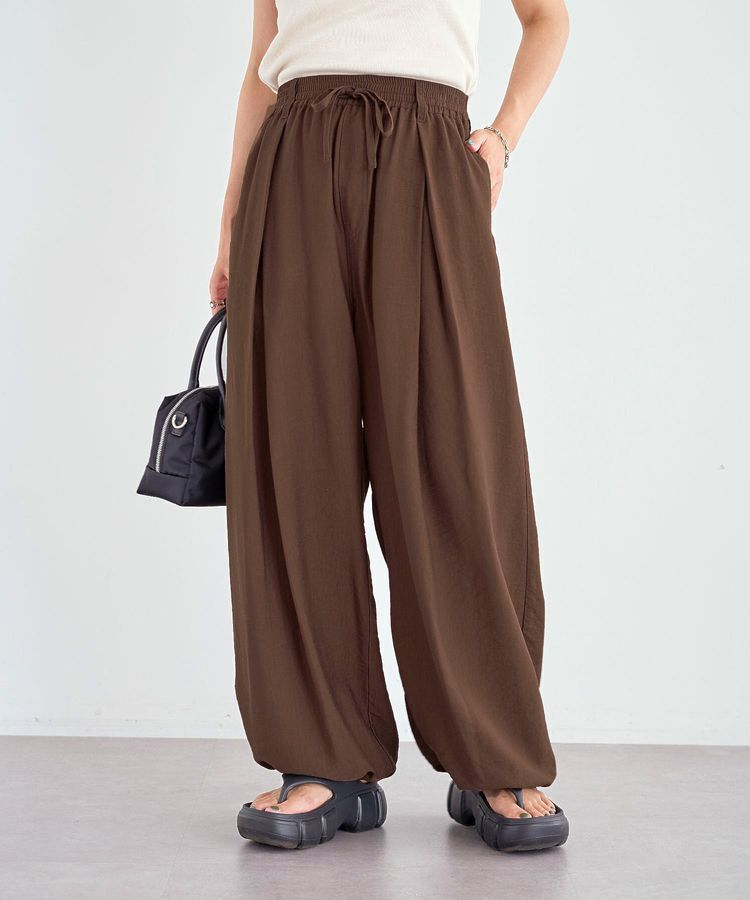 Green Parks「ウエストタックコクーンパンツ」|その他|Brown