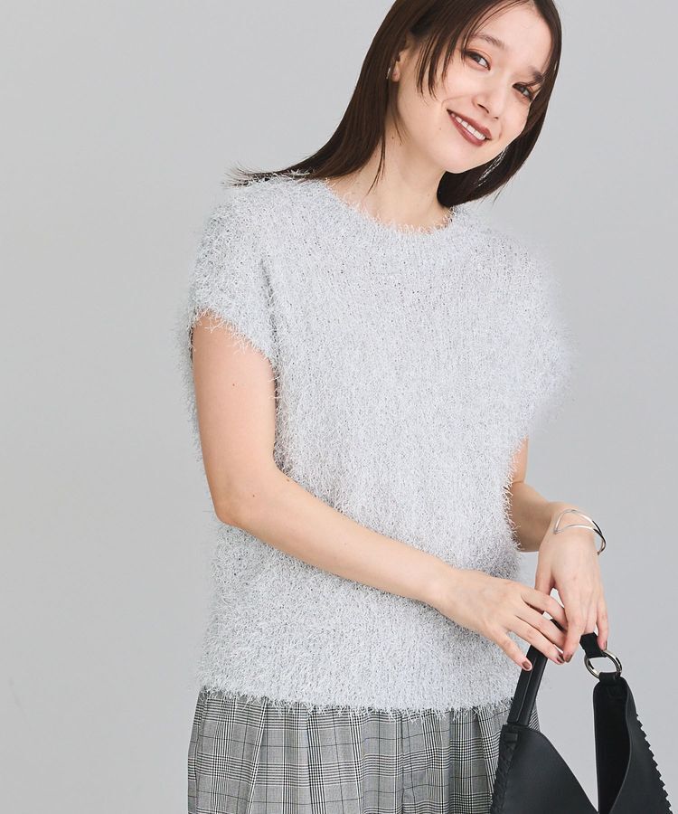 Green Parks「フレンチスリーブシャギーニットプルオーバー」|ニット・セーター|Light Gray