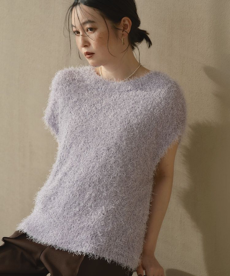Green Parks「フレンチスリーブシャギーニットプルオーバー」|ニット・セーター|Lavender