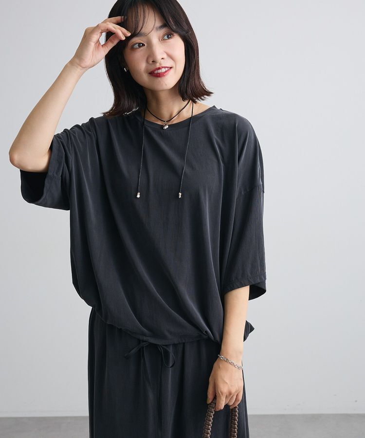 Green Parks「サンドウォッシュ加工とろみカットプルオーバー」|Tシャツ・カットソー|Black