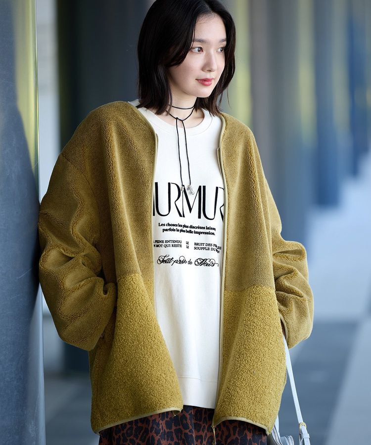 Green Parks「ボア切替コーディガン」|その他|Yellow
