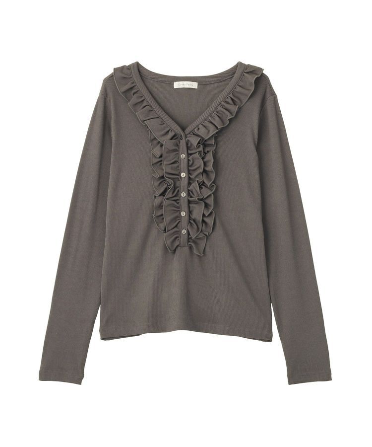 Green Parks「チビフリルカットソープルオーバー」|Tシャツ・カットソー|Gray
