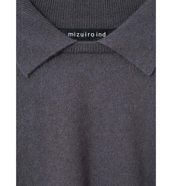 mizuiro ind「mizuiro ind 襟付きハイゲージプルオーバー」|ニット・セーター|