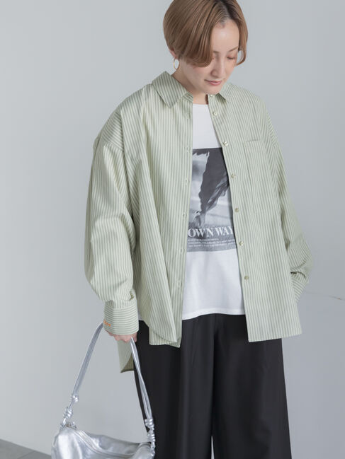 Te chichi「【UVカット】ポイント刺繍オーバーシャツ《2026 AUTUMN LOOK item》」|シャツ・ブラウス|グリーン