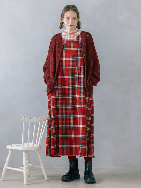Samansa Mos2「【Cross&times;Linen】ふんわり前後着ジャンスカ」|ワンピース|