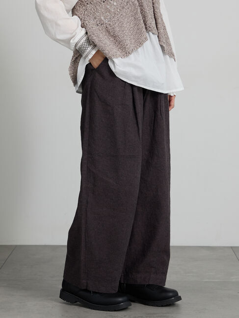 Samansa Mos2「【Cross&times;Linen】ふんわりパンツ」|その他|チャコールグレー