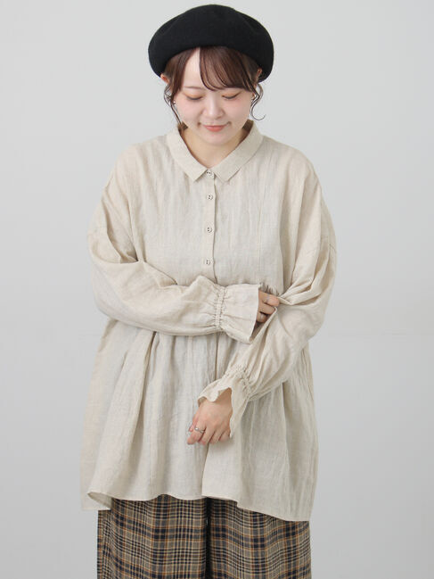 Samansa Mos2「【Cross&times;Linen】ふんわりチュニック」|シャツ・ブラウス|キナリ