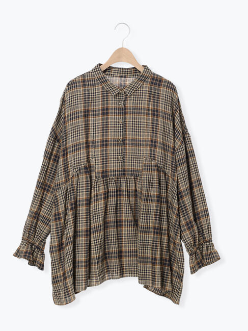 Samansa Mos2「【Cross&times;Linen】ふんわりチュニック」|シャツ・ブラウス|
