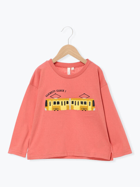 Samansa Mos2 Lagom「電車さがら刺繍ロンT」|Tシャツ・カットソー|