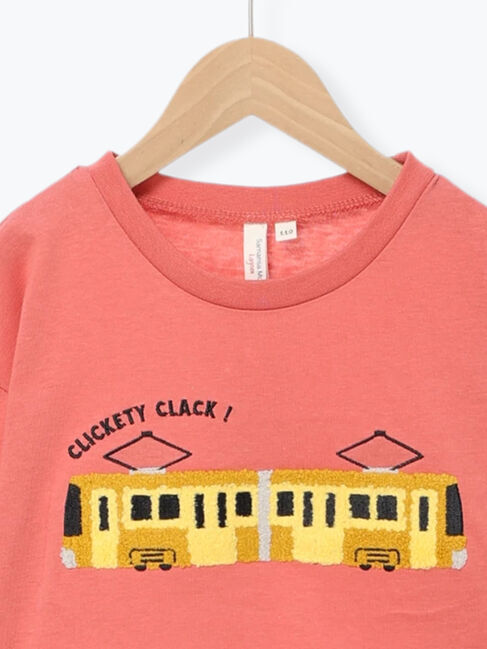 Samansa Mos2 Lagom「電車さがら刺繍ロンT」|Tシャツ・カットソー|