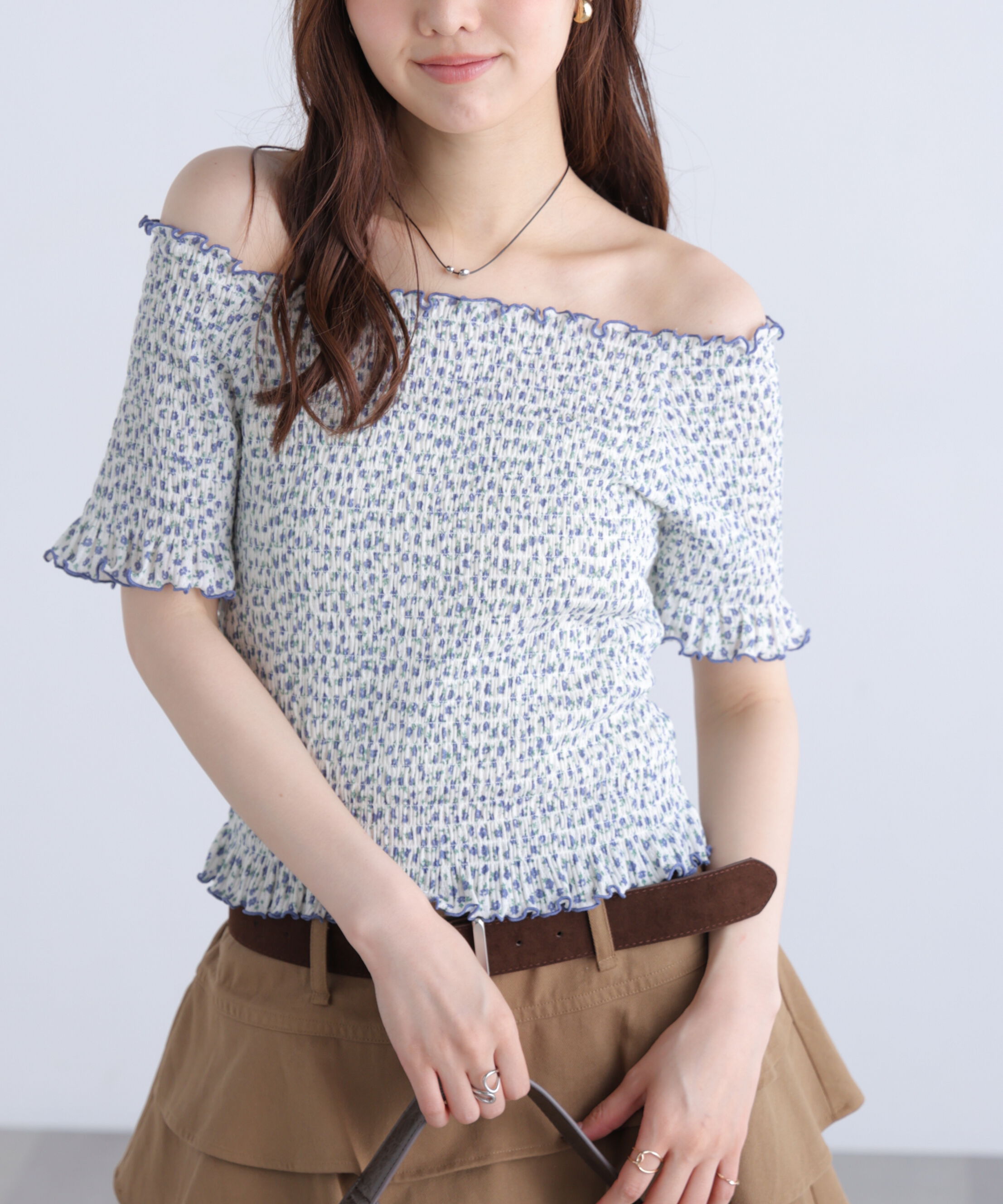  「2wayオフショルシャーリングカットソー」|Tシャツ・カットソー|