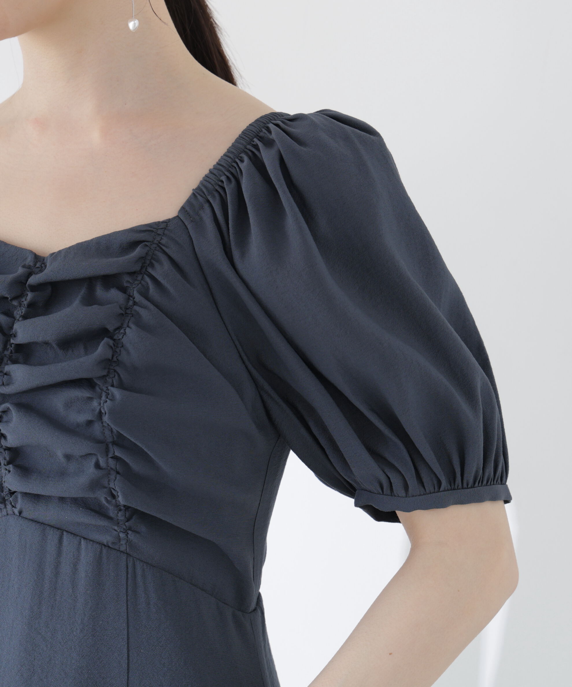 PROPORTION BODY DRESSING「フロントギャザーパフスリーブワンピース26SS」|ワンピース|