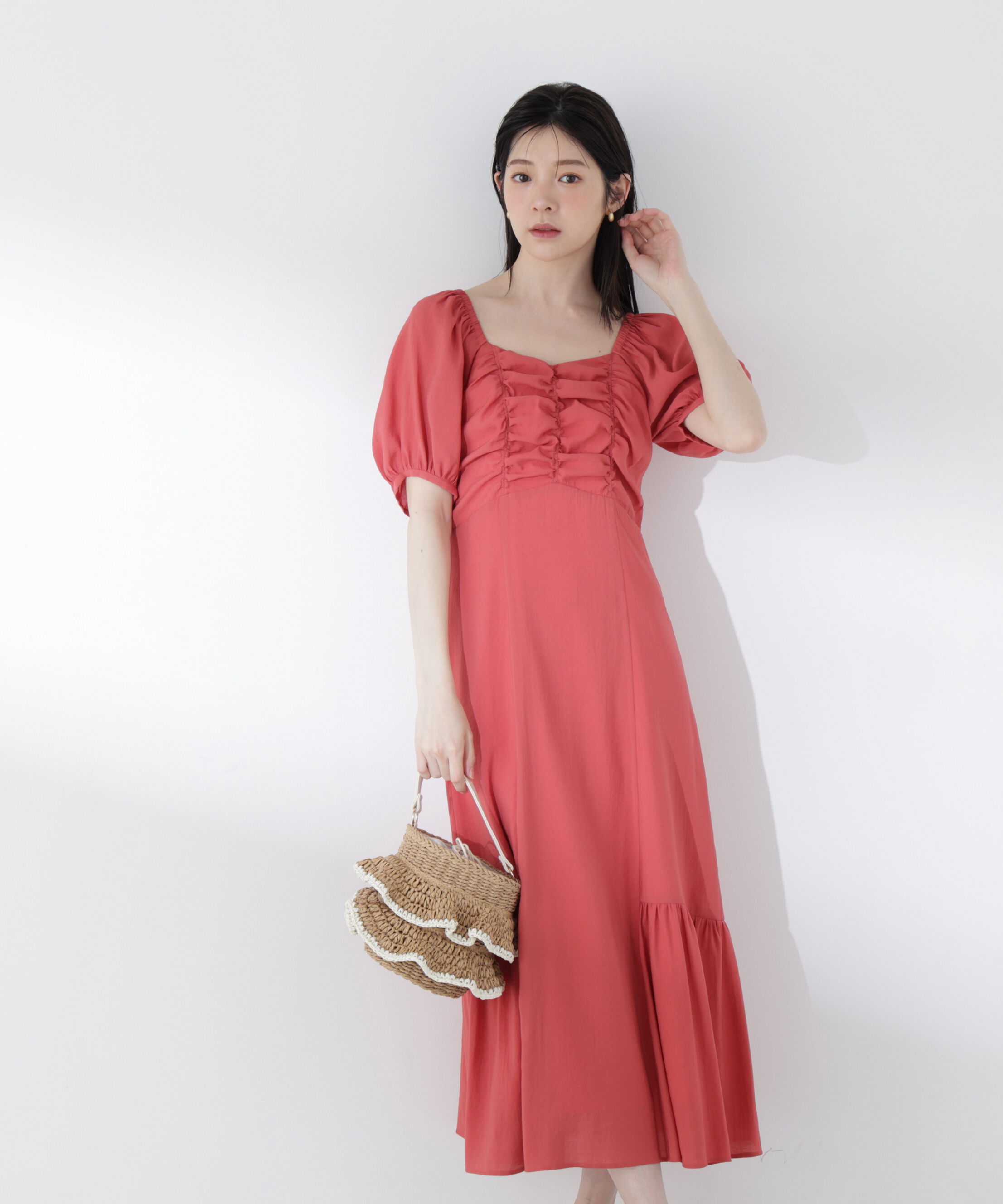 PROPORTION BODY DRESSING「フロントギャザーパフスリーブワンピース26SS」|ワンピース|