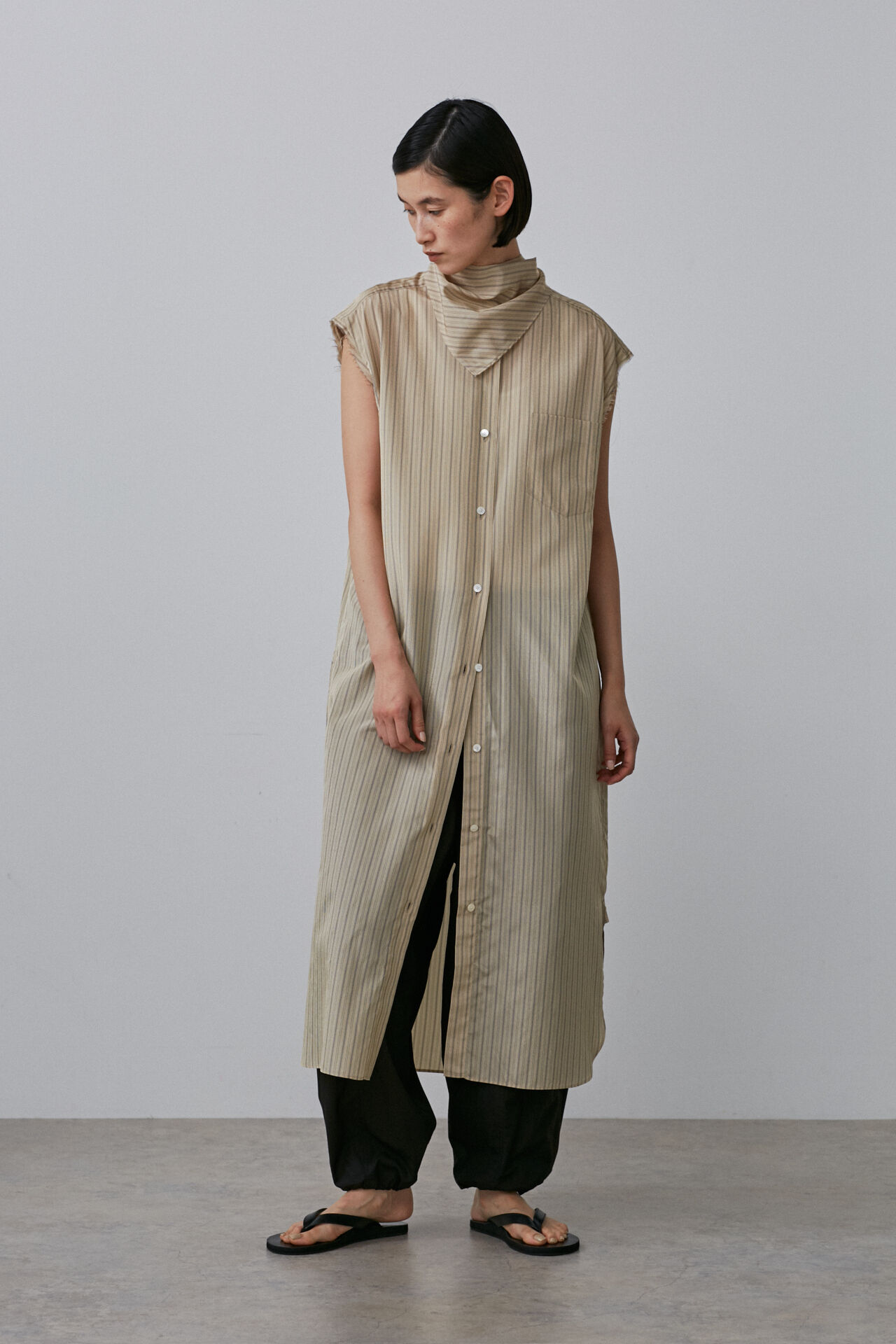 YLEVE 「YLEVE / ACETATE CUPRA STRIPE SH/OP」|ワンピース|