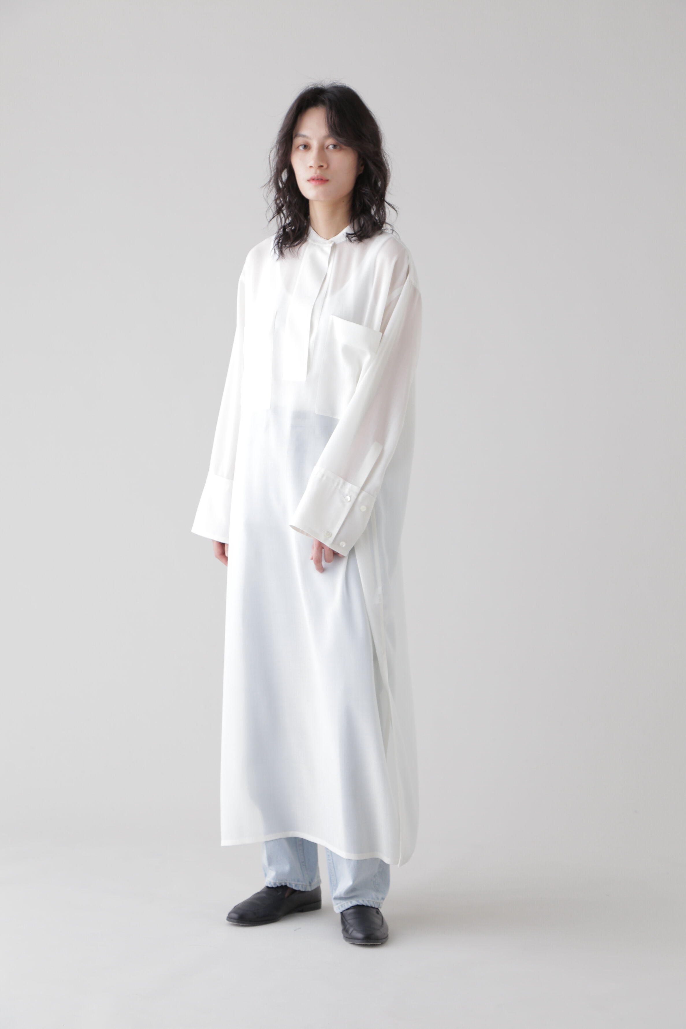 YLEVE 「YLEVE / WOOL ACETATE VOILE TUNIC OP」|ワンピース|