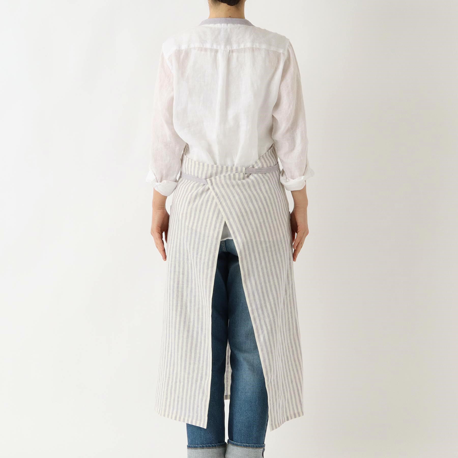 212 KITCHEN STORE「ブロックストライプ リネンコットン フルエプロン LPU ＜212Kオリジナル＞」|食器・キッチングッズ|
