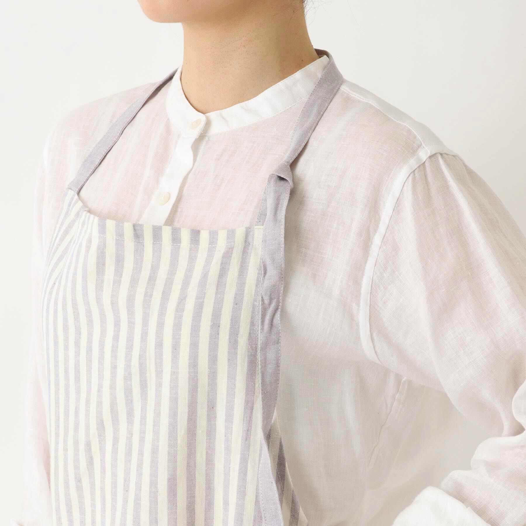 212 KITCHEN STORE「ブロックストライプ リネンコットン フルエプロン LPU ＜212Kオリジナル＞」|食器・キッチングッズ|