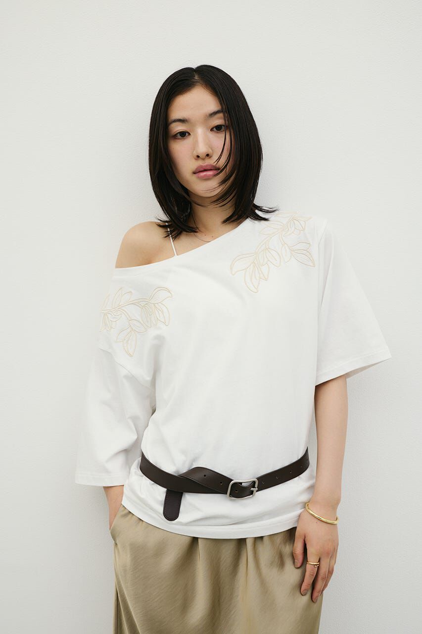 STYLEMIXER「エンブロイダリーボートネックT」|Tシャツ・カットソー|