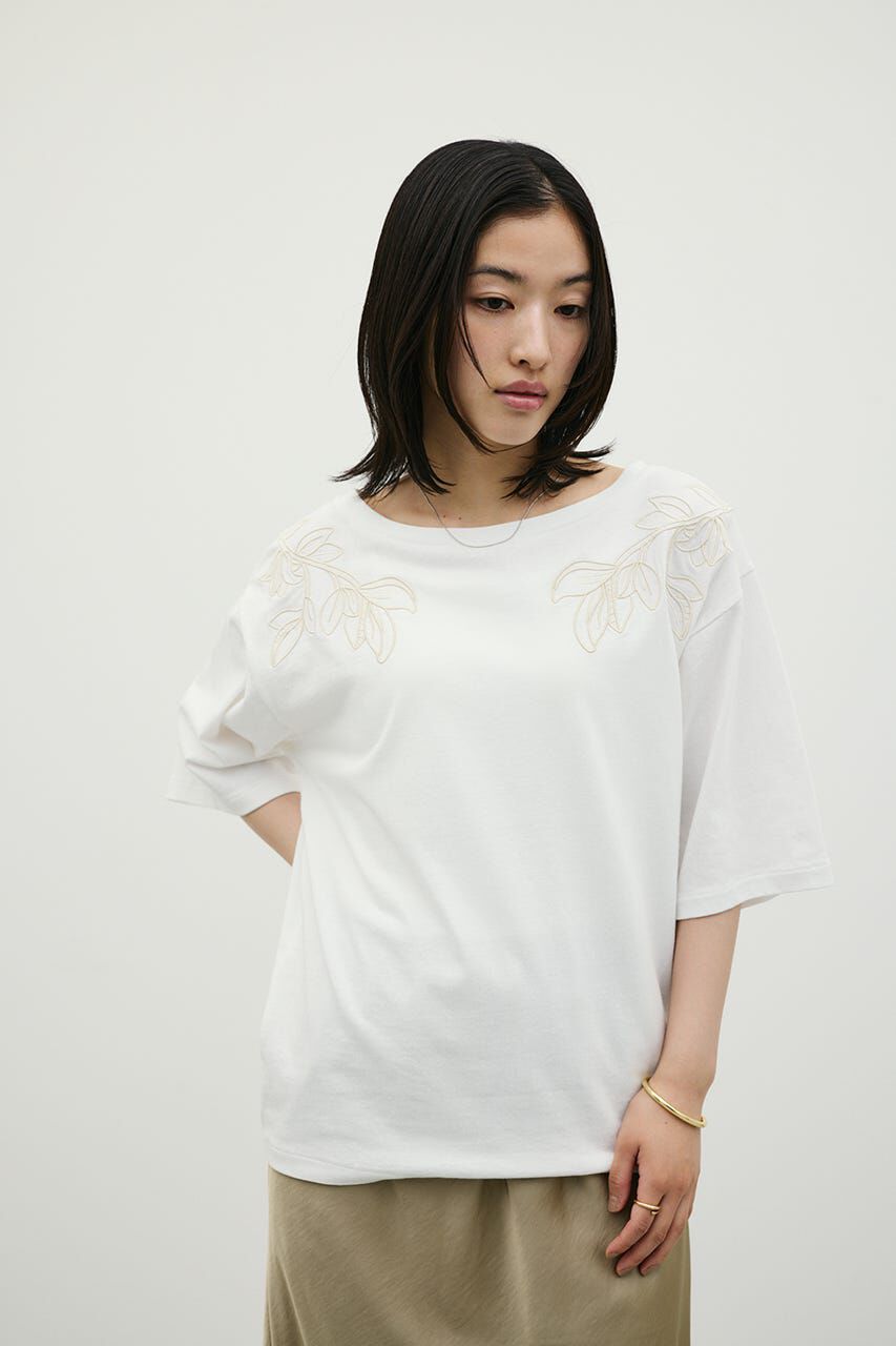 STYLEMIXER「エンブロイダリーボートネックT」|Tシャツ・カットソー|