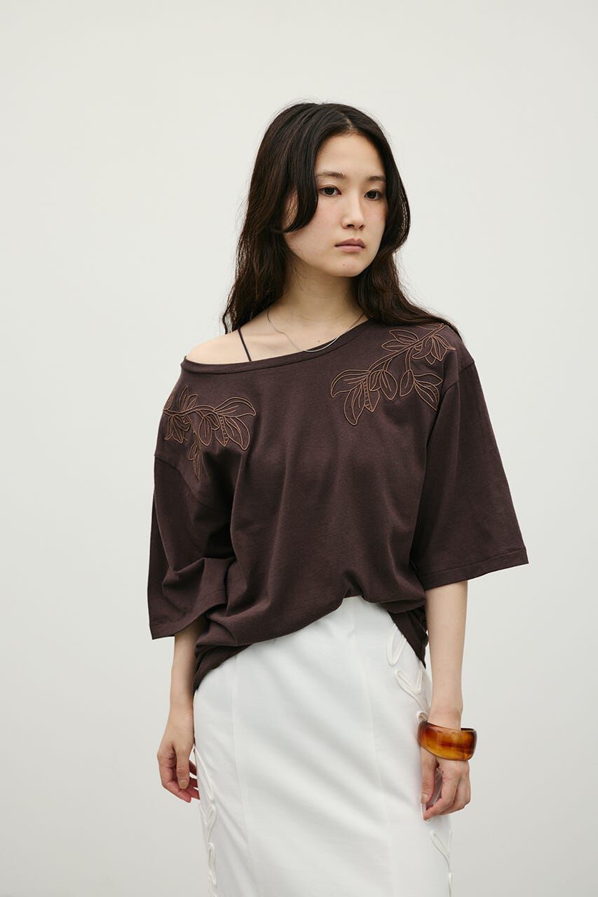 STYLEMIXER「エンブロイダリーボートネックT」|Tシャツ・カットソー|