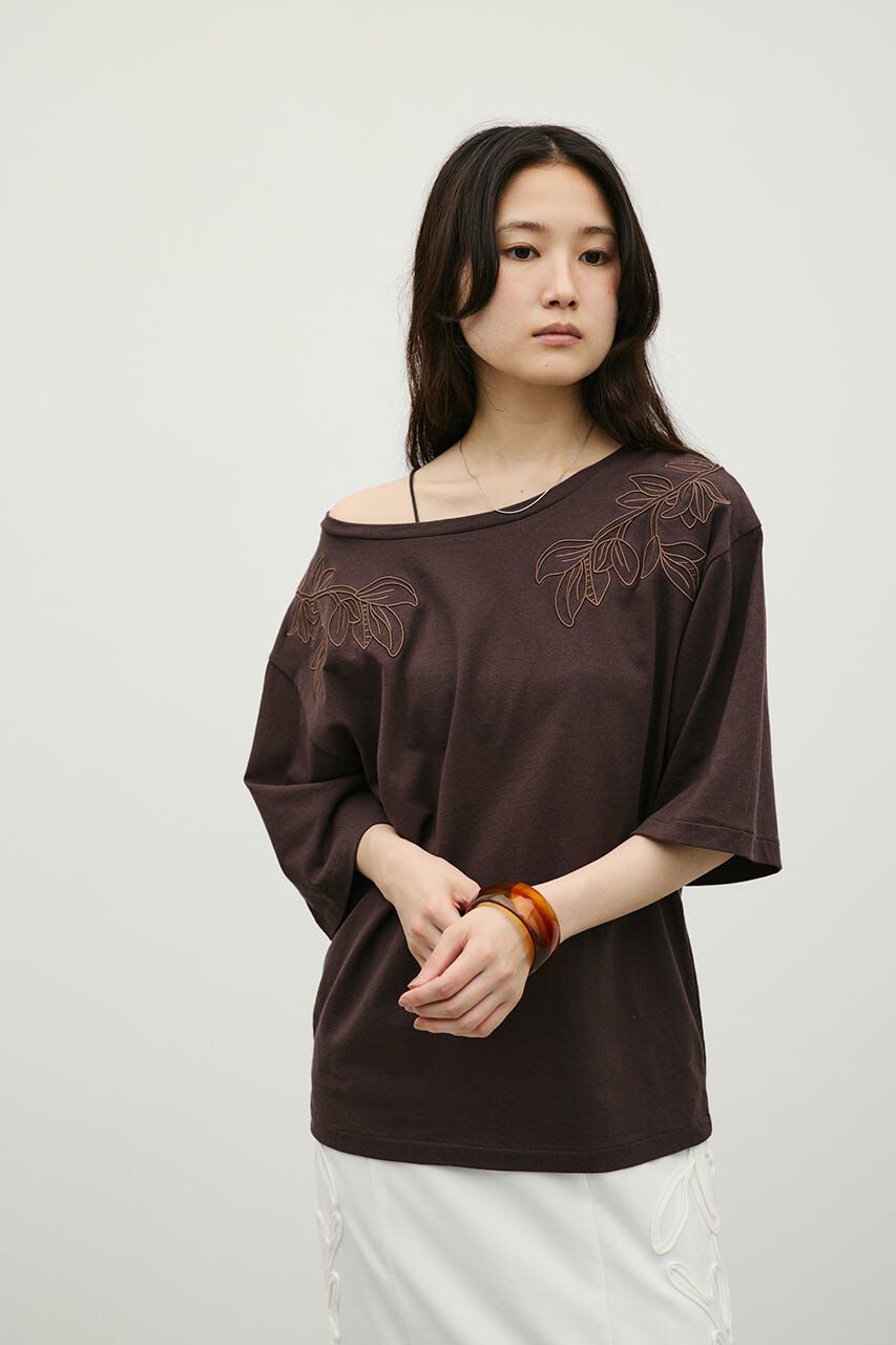 STYLEMIXER「エンブロイダリーボートネックT」|Tシャツ・カットソー|