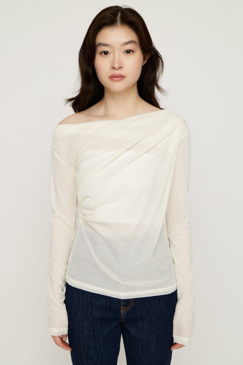 SLY「TUCK DRAPE CUT トップス」|Tシャツ・カットソー|
