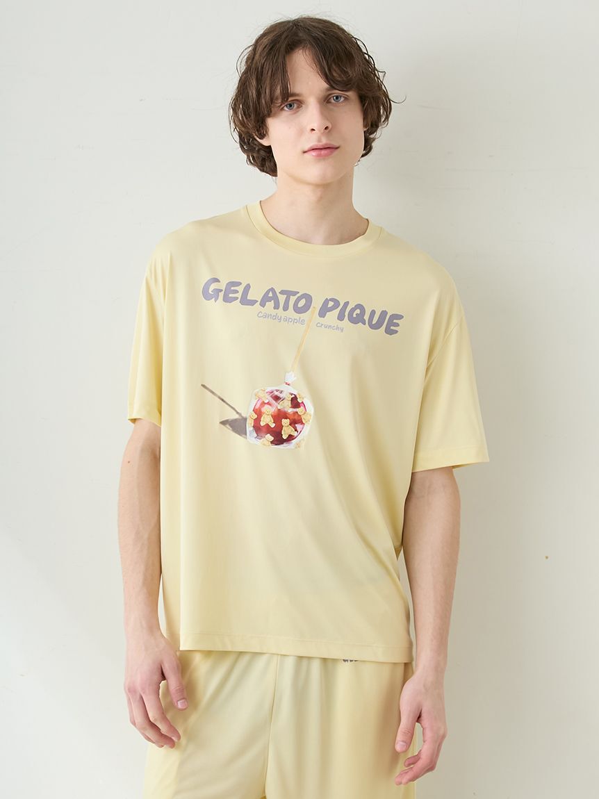 GELATO PIQUE HOMME「【HOMME】【MINT SORBET by HEIQ MINT】【接触冷感】夏祭りワンポイントTシャツ&ハーフパンツセット」|ルームウェア|
