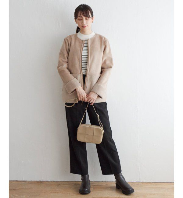ikka「ファー切り替えジャケット」|その他|