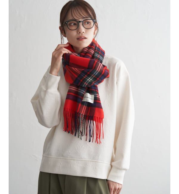 ikka「カシミヤタッチチェックマフラー」|マフラー|レッドケイ