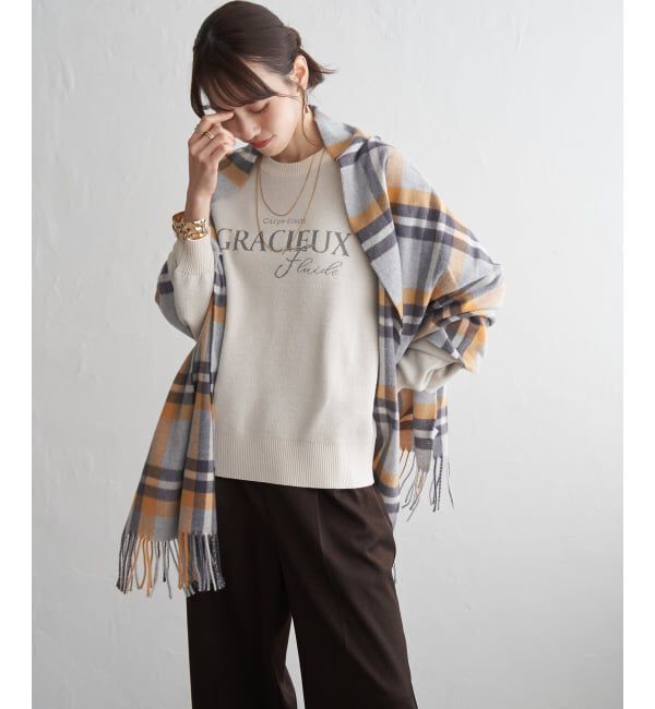 ikka「カシミヤタッチチェックマフラー」|マフラー|