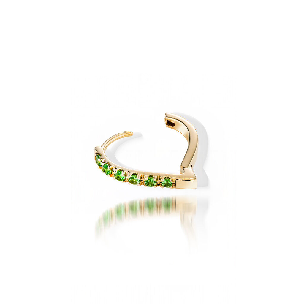 STAR JEWELRY「GREEN GARNET CLICK HOOP PIERCED EARRING(片耳用)」|ピアス|