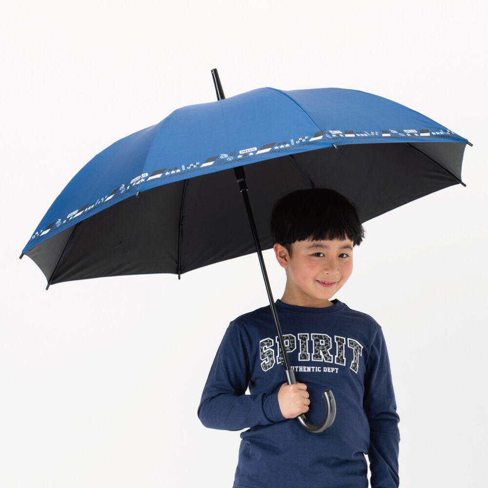 BACKYARD FAMILY「傘 58cm 男の子 小学生 通販 長傘 ジャンプ傘 キッズ ジュニア 晴雨兼用傘 雨傘 日傘」|傘|ブルー2