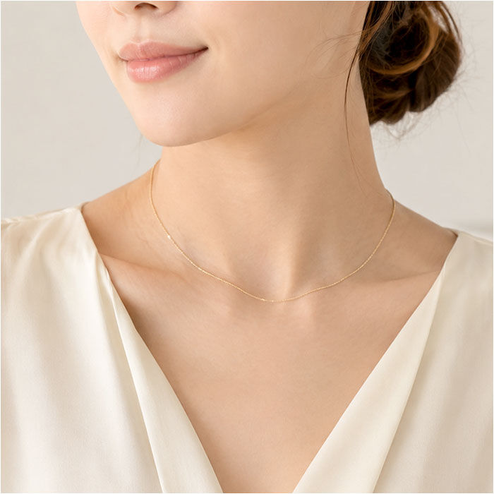 BACKYARD FAMILY「金 ネックレス 18金 通販 日本製 ネックレスチェーン チェーンネックレス 18K 長さ40cm」|その他|