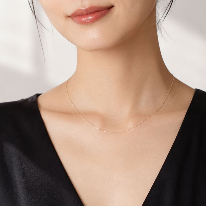 BACKYARD FAMILY「金 ネックレス 18金 通販 日本製 ネックレスチェーン チェーンネックレス 18K 長さ40cm」|その他|