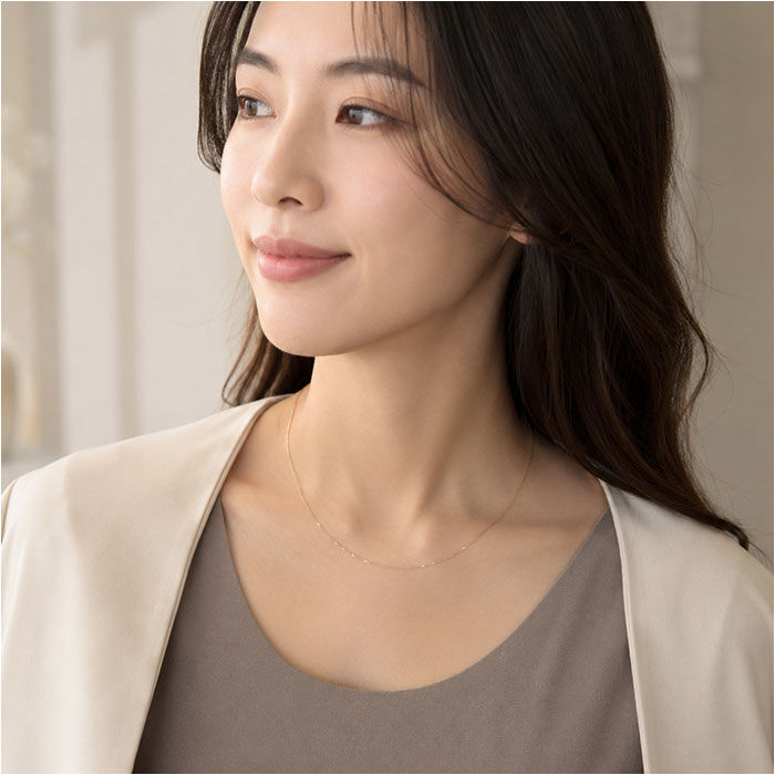 BACKYARD FAMILY「金 ネックレス 18金 通販 日本製 ネックレスチェーン チェーンネックレス 18K 長さ40cm」|その他|