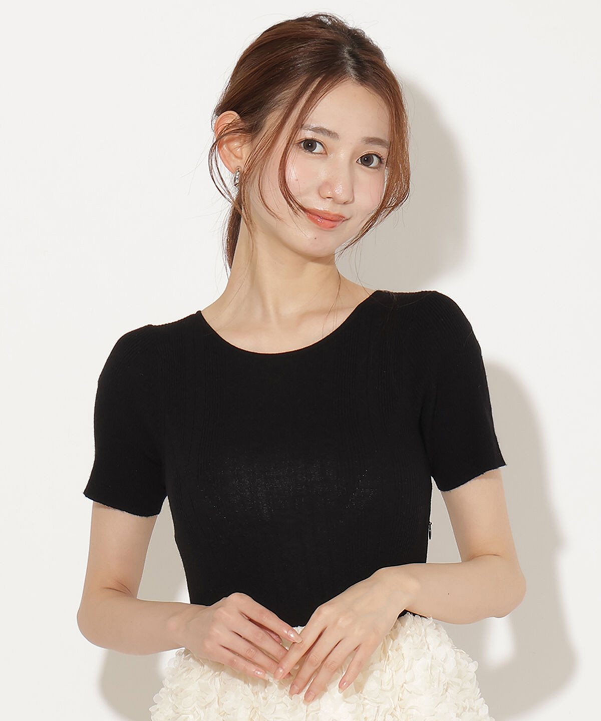 アンドクチュール「フラワーチュールドッキングニットワンピース」|ワンピース|