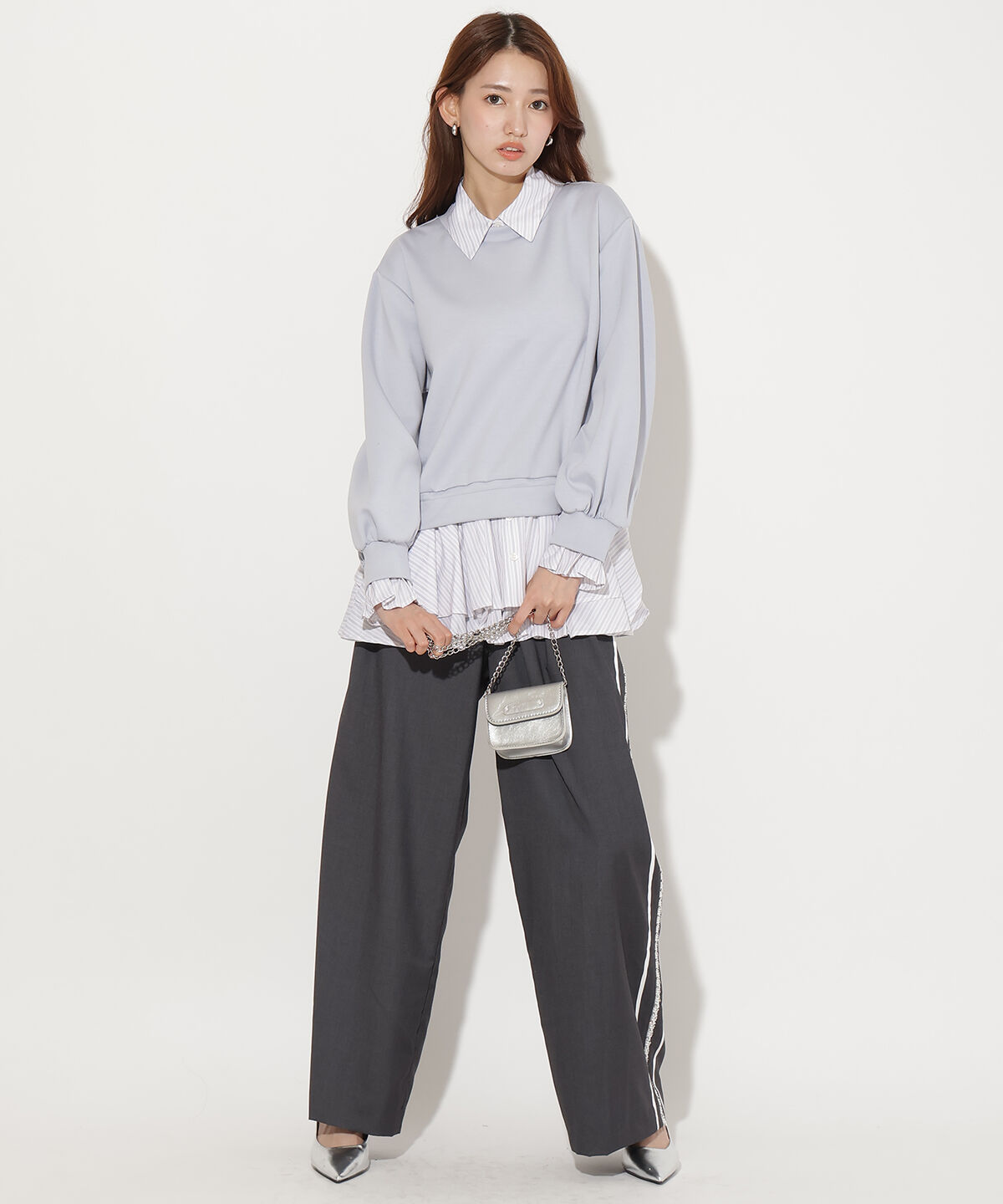 アンドクチュール「シャツレイヤードプルオーバー」|Tシャツ・カットソー|